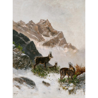 РЕПРОДУКЦИИ НА КАРТИНИ Диви кози в снега (1920)